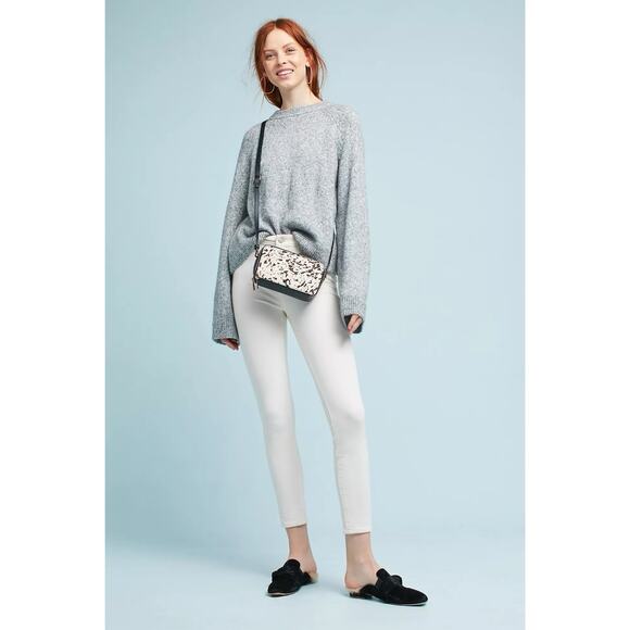 AG Adriano Goldschmied Noelle Metallic Shimmer Wool Blend Bell Sleeve Sweater - Picture 3 of 8